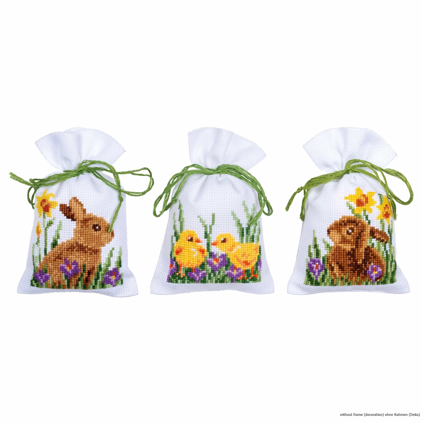 Vervaco herbal bags cross stitch kit ""Rabbits with chicks set of 3"", counted, DI