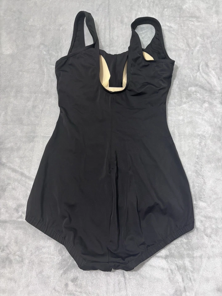 Maxine of Hollywood Traje de Baño Negro 12 Acanalado Abdomen Control Sujetador Incorporado Foto 2 de 4