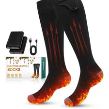 Heated Socks, Rechargeable Electric Socks for Men Women, 3 Heating Settings Wash