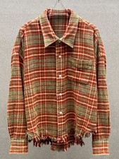 R13 American Retro Old Burr Checked Print Shirt Women, Casual Top