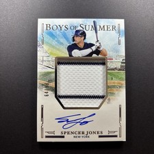 2025 Panini Boys Of Summer SPENCER JONES On Card Auto Patch /99 NY Yankees