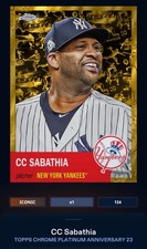 23 Topps Bunt DIGITAL Platinum Gold & Black Toile ICONIC CC Sabathia