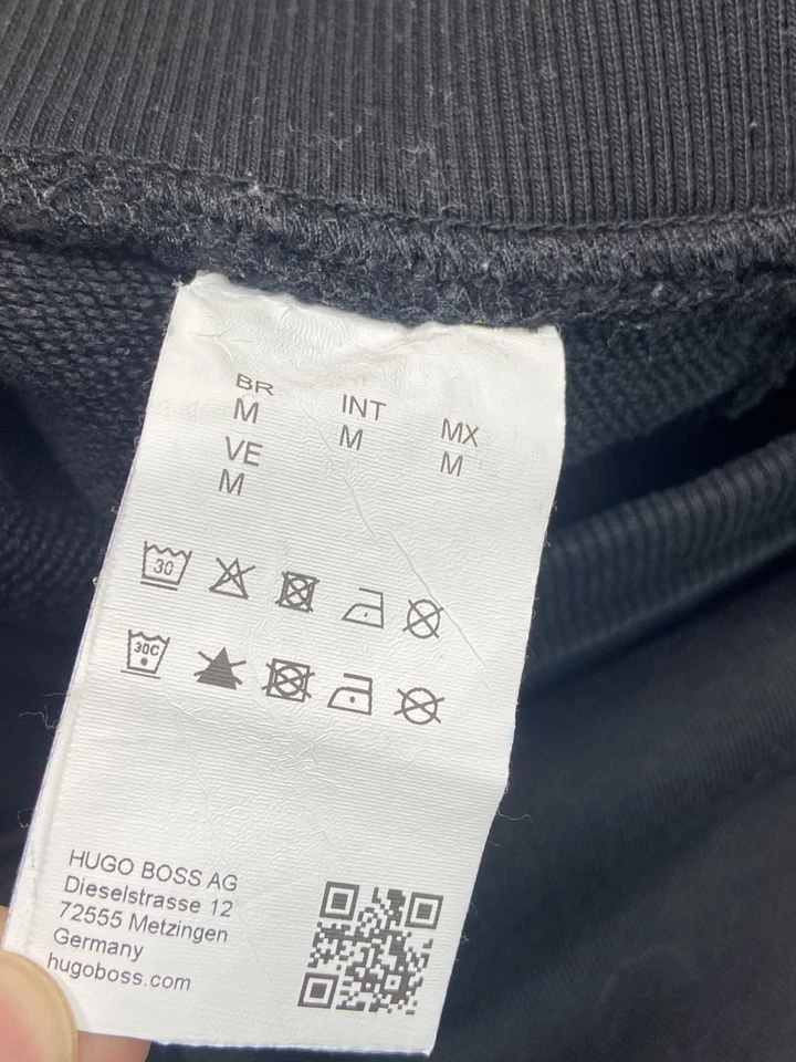 Pantalones deportivos Hugo Boss para hombre M negros con logotipo bordado pierna cónica -- longitud corta Foto 4 de 4