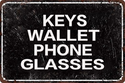 Kids Bedroom Door Signs Keys Wallet Phone Glasses Tin Metal Signs Home Décor Gar