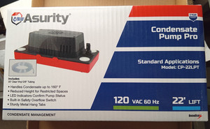 NEW Aprilaire 4856 120V Condensate Pump + 5958 Mounting Shelf, Bracket, Etc.