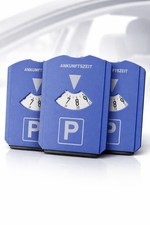 3x Parkscheibe mit Eiskratzer & Gummylippe 11,7x15,5 cm Kunststoff