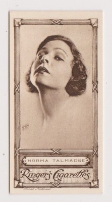 Norma Talmadge vintage 1923 Ringer's Cinema Stars Tobacco Card #4 NM o/c