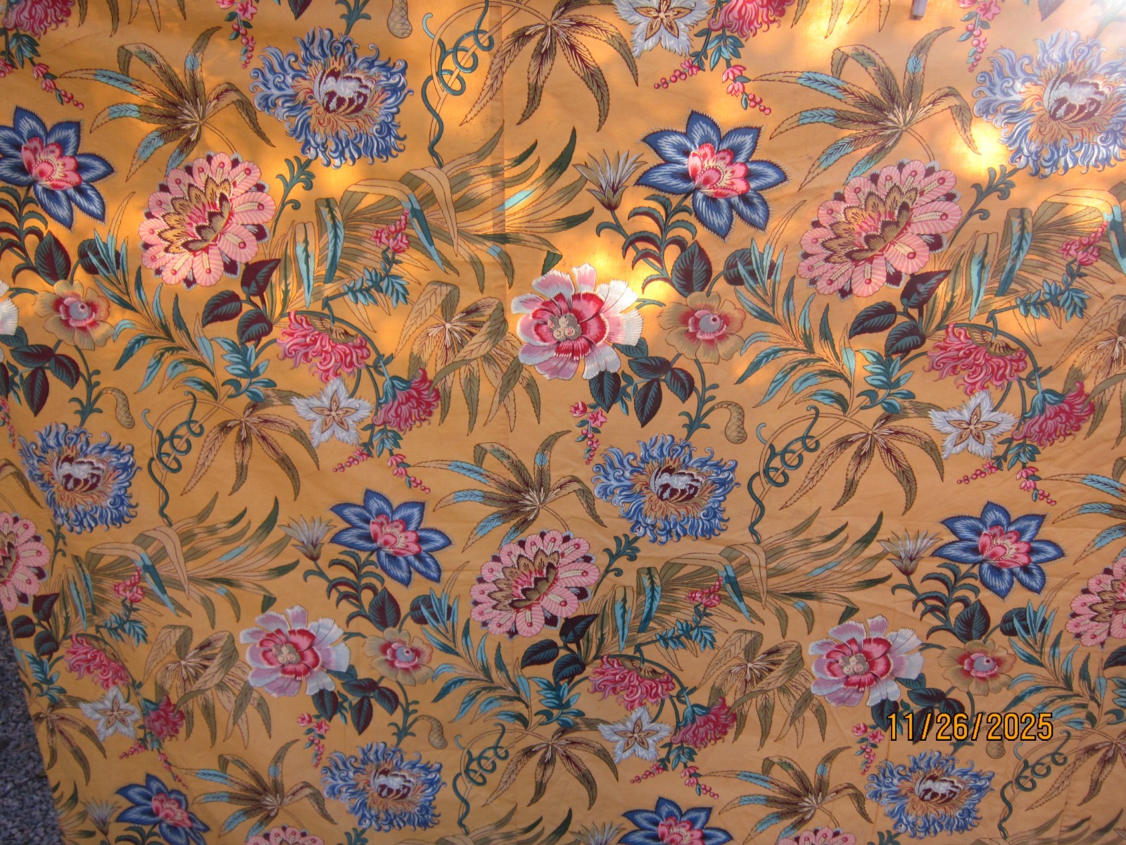 ANTIQUE INDIAN TYPE FABRIC COUPON 2.35 x 1.33m