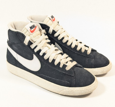 Nike Blazer Mid 77 Damen Größe UK 4,5 Schwarz Wildleder Retro Turnschuhe DA4672-001