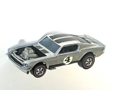 Excellent Hot Wheels Redline Chrome Boss Hoss Hong Kong 1970 Ford Mustang