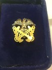 Vintage Sterling Silver & 1/20 10K GF Gold US Navy Officers Cap Badge Pin "NICE  — photo 6