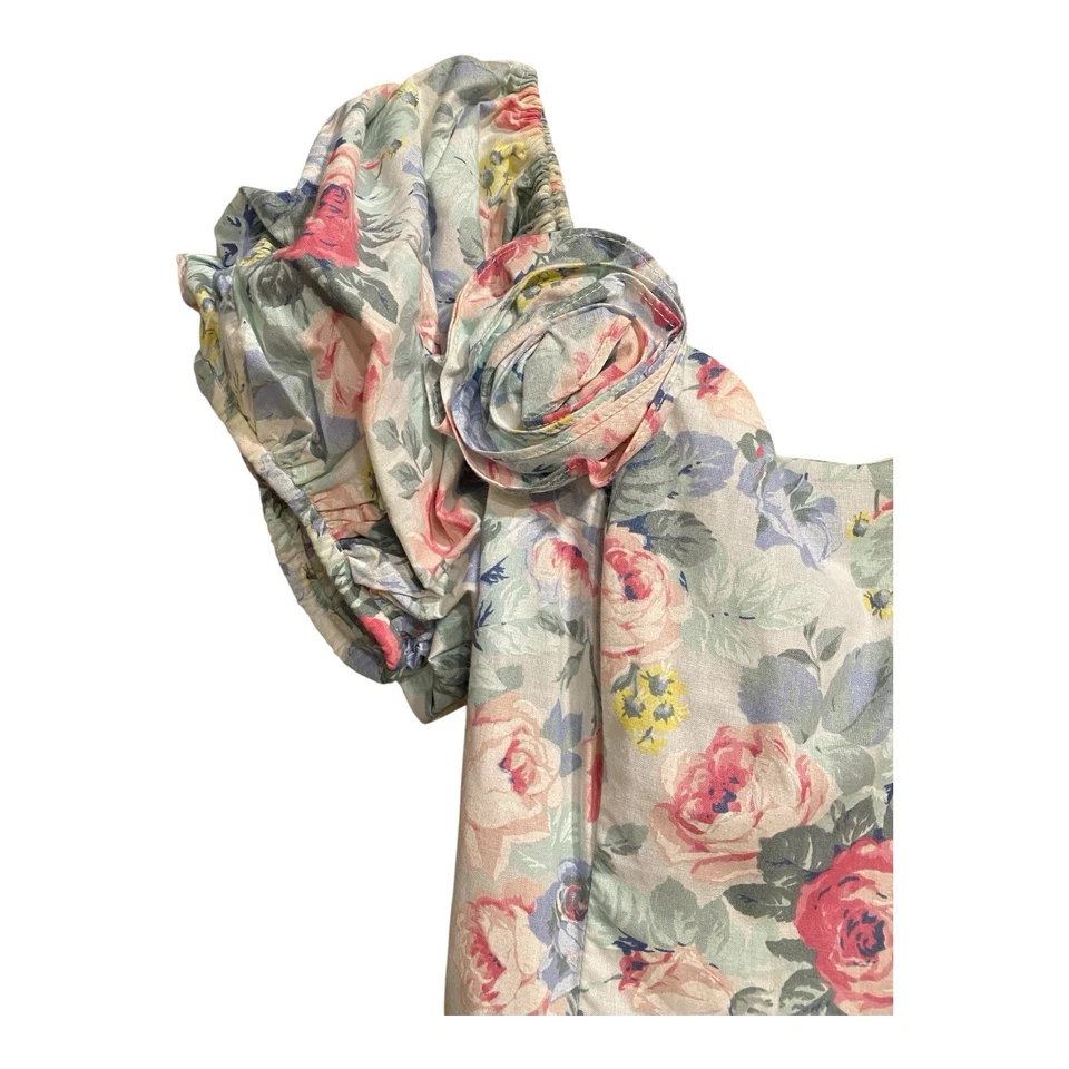 Vestido Jessica McClintock Vintage Años 80 6 Floral Fiesta Algodón Lazo Cottagecore Años 90 Foto 3 de 4