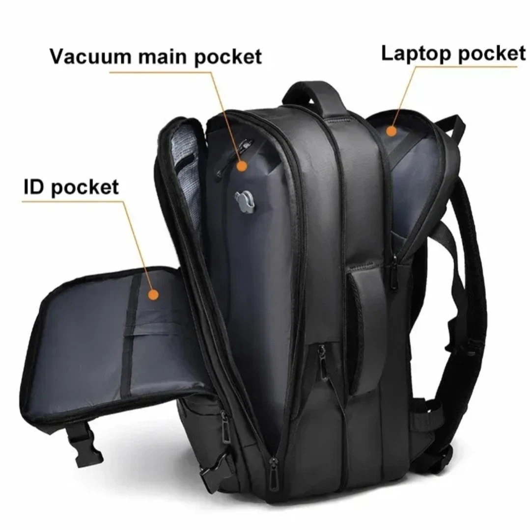 Vacuum Seal Travel Backpack 60L Exapandable Air Compression Water Resistant