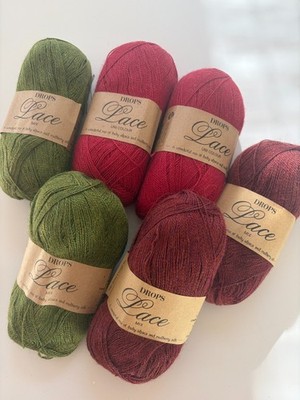 Drops Lace yarn, 100% alpaca, 50g balls, lace weight, multiple colors