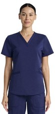 Scrubstar Women's Ultimate Stretch V-Neck Scrub Top, Indigo, Sz XL, NWT