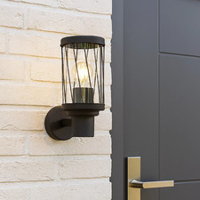 Modern Outdoor Wall Light Anthracite Grey Garden Porch Lamp Aluminium E27