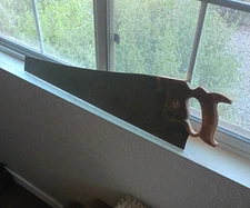 Disston & Sons Antique D8 26" Saw w/ Wooden Handle(Missing 1 Bolt & Unpolished)