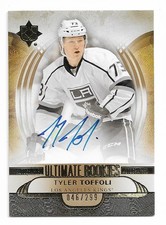 2013-14 ULTIMATE COLLECTION TYLER TOFFOLI ROOKIE CARD WITH AUTO/299
