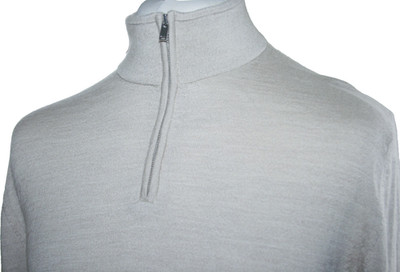 Hawes & Curtis Herren Quarter Zip Wollpullover - XL - Beige - Strickpullover