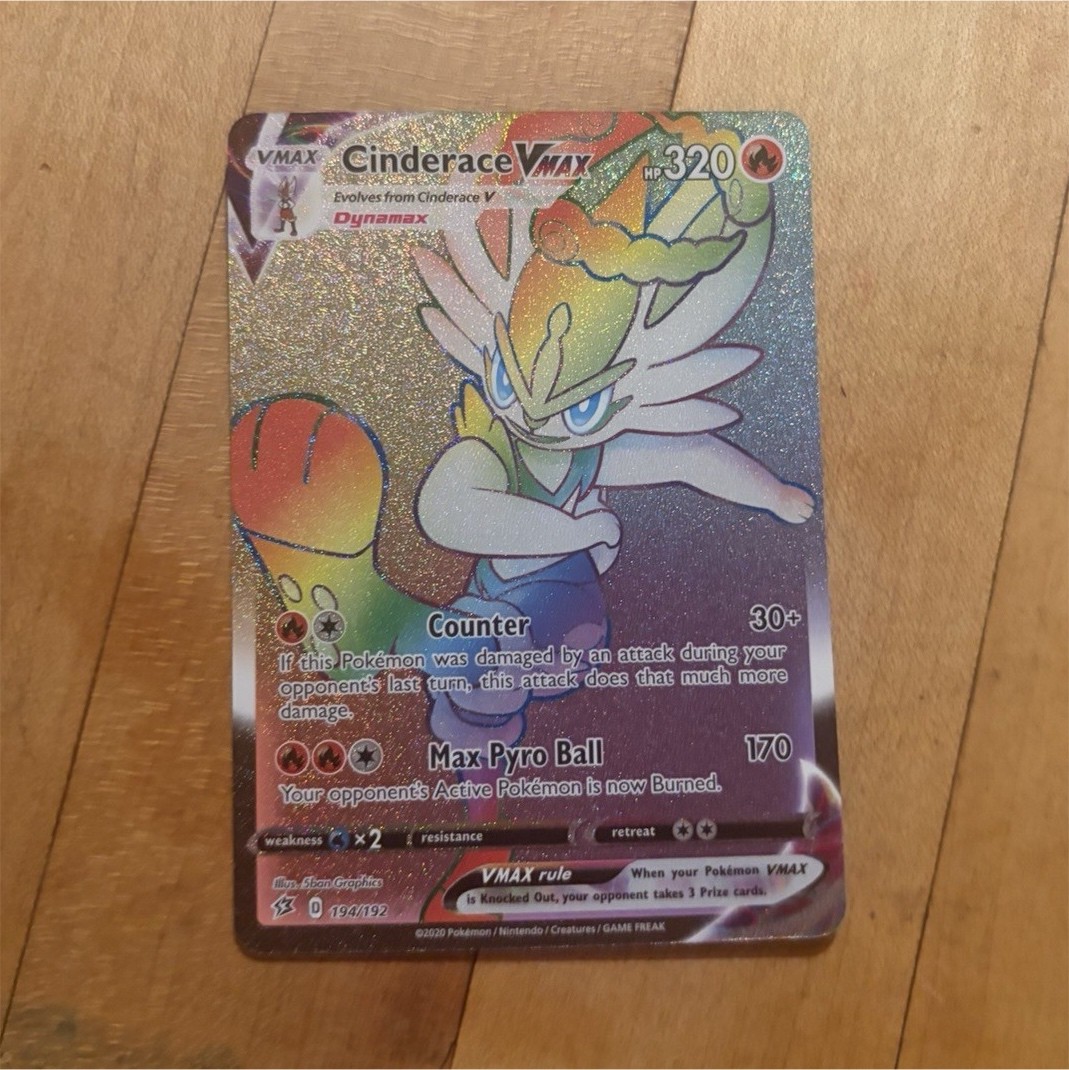 Cinderace VMAX 194/192 Swsh02: Rebel Clash Secret Rare Full Art Holo ENG