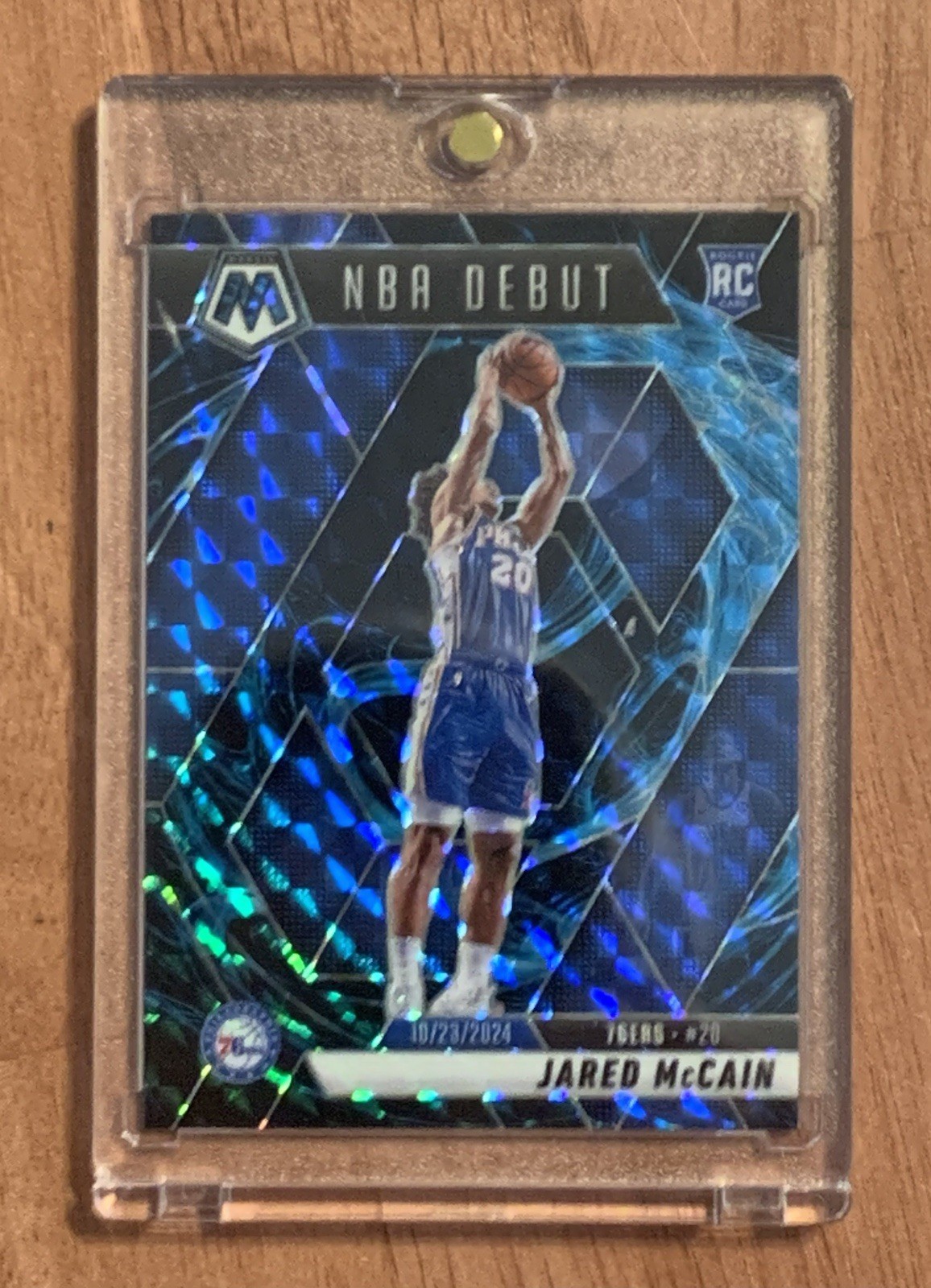 Jared McCain 2024-25 Panini Mosaic NBA Debut RC Genesis Case Hit SSP 76ers