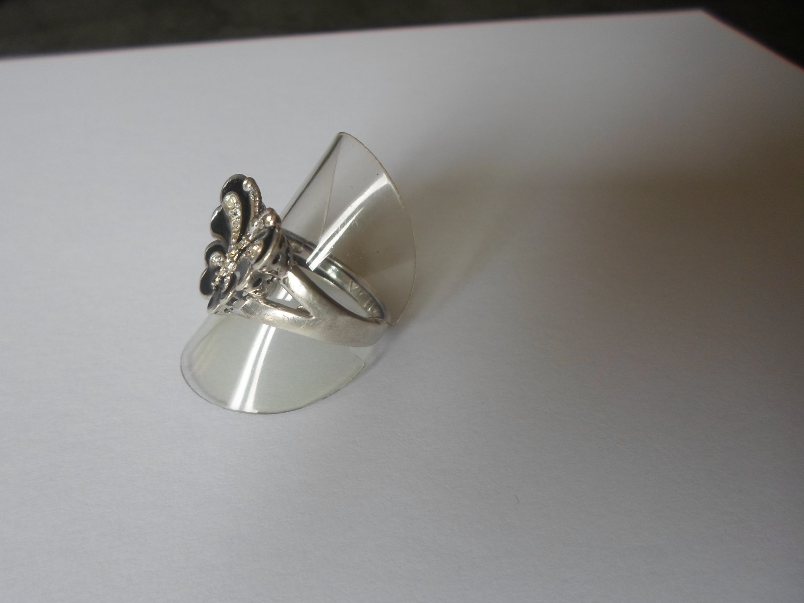 solid silver ring, viceroy, butterfly, black back… - image 7