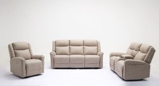 Elektrische Relaxsofa-Set 3 tlg. - Hellbraun