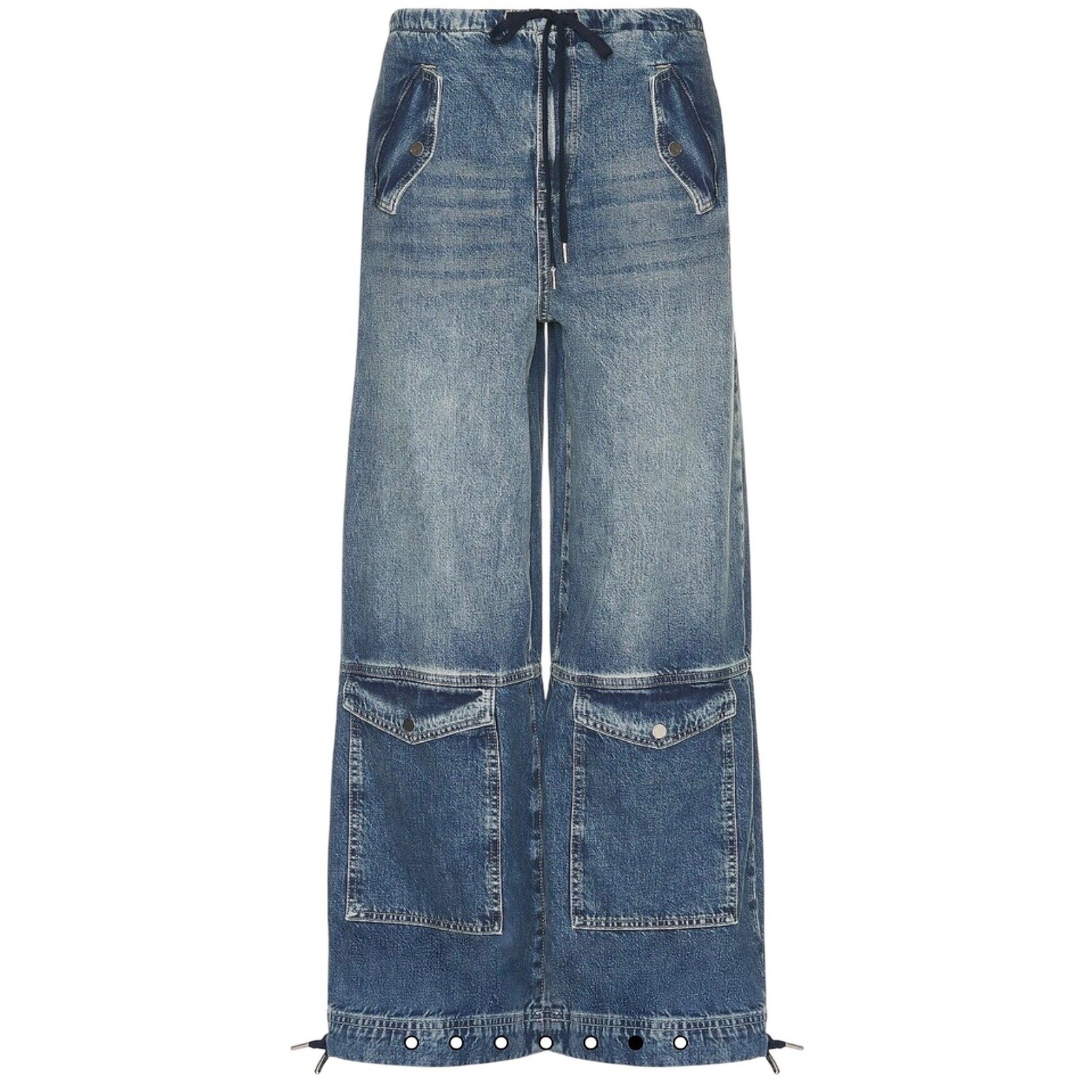 NWOT $255 Grlfrnd Alix Wide Leg Drawstring Cargo Jeans in San Antonio size XS