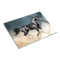 Glas Schneidebrett KüChe Mit SilikonfüßEn Anti Rutsch Araberpferd 40X30 Cm