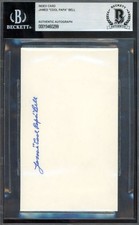 James Cool Papa Bell Beckett BAS Signed 3x5 Index Card Autograph