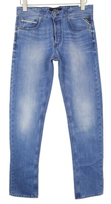 REPLAY Grover Herren Jeans W30/L34 hellblau Straight Non-Stretch Button Fly *