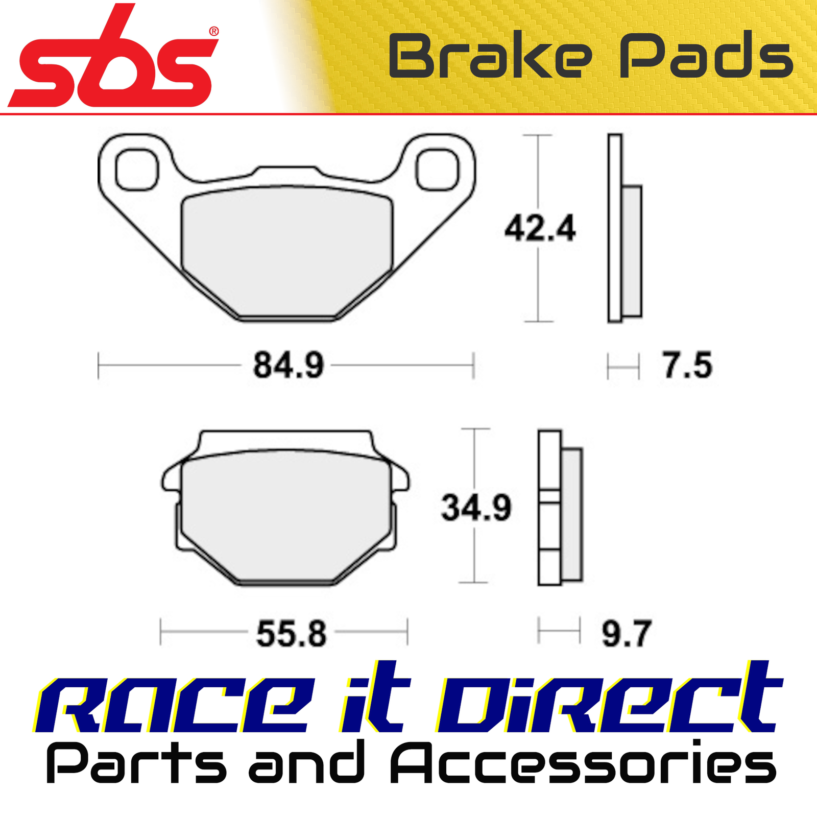 SBS 684HF BRAKE PADS ORGANIC