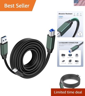 High-Speed 30Ft USB 3.0 Cable - A Male to B Male for Printers & Scanners