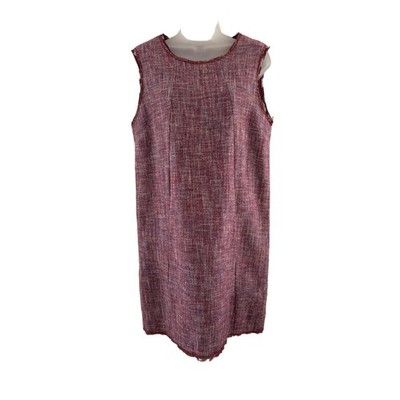 Jucca Dress Womens 42 US 6 Red Tweed Sleeveless Shift Knee Length Workwear Italy