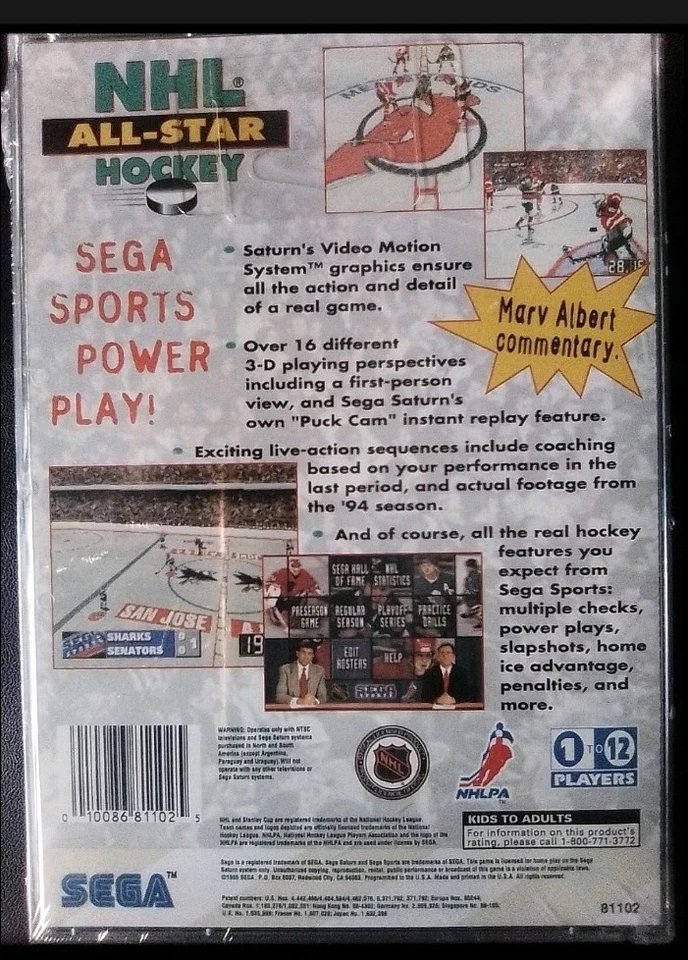 🪐 SEALED 🏒 NHL All-Star Hockey 🪐 SEGA Saturn 🪐 1995 🇺🇸 US Seller - Image 2 of 2