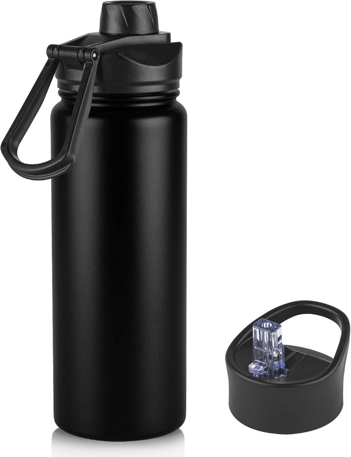 With Straw Lid, Stainless Steel Metal Water Bottle W