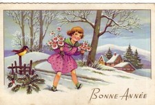 CPA PC BONNE ANNEE Fillette