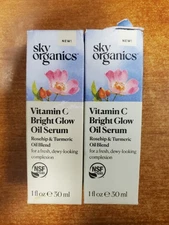 2 Pack: Sky Organics Vitamin C Bright Glow Oil Serum 1 oz. ea. (1813) E16C