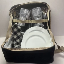 Fabric with Thermal Pinic Basket for 2 Persons New