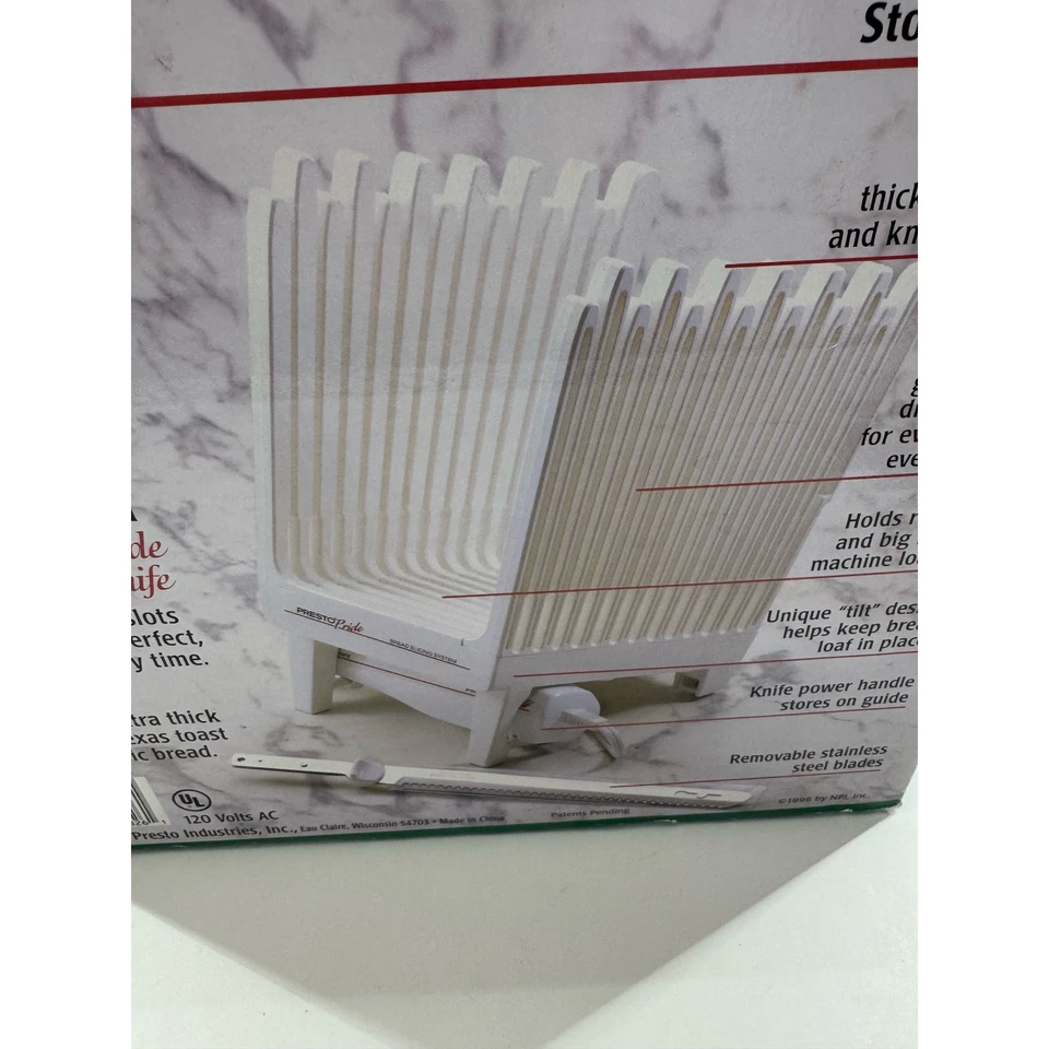 Sistema de rebanado de pan Presto guía de corte con cuchillo eléctrico 03826 NUEVO Foto 3 de 4