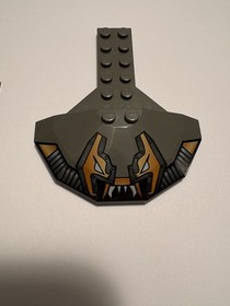 B-1 Lego Modified Plate 2 x 6 w 4 x 8 Half Saucer Stingray Pattern