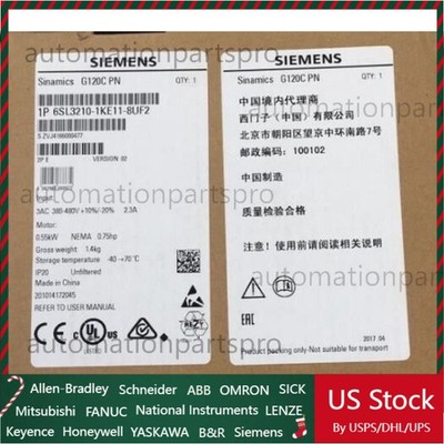 New Siemens G120C RATED POWER 0,55KW 6SL3210-1KE11-8UP2 6SL3 210-1KE11-8UP2