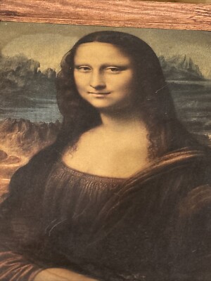 Vintage Frames Da Vinci Mona Lisa Reproduction Oil Print On Board