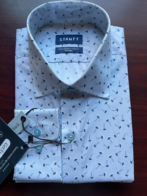 STANTT Dress Shirt Crosby Fit 16- 33/34 LIGHT BLUE & NAVY MENS NEW STANTT Dress Shirt Crosby Fit 16- 33/34 LIGHT BLUE & NAVY MENS NEW