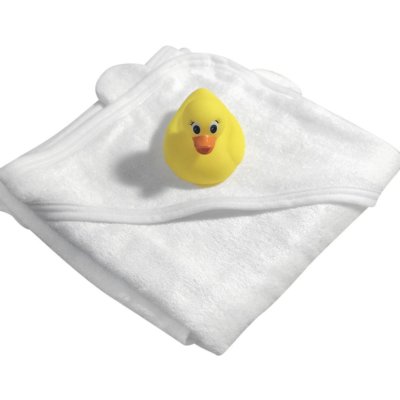 100% Premium Ultra Soft White Natural Bamboo Baby Toddler Bath Towel Bear Ears