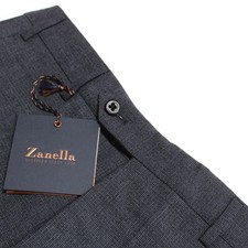 Zanella NWT Dress Pants Size 32 US Devon In Blue Small Pattern Wool Blend