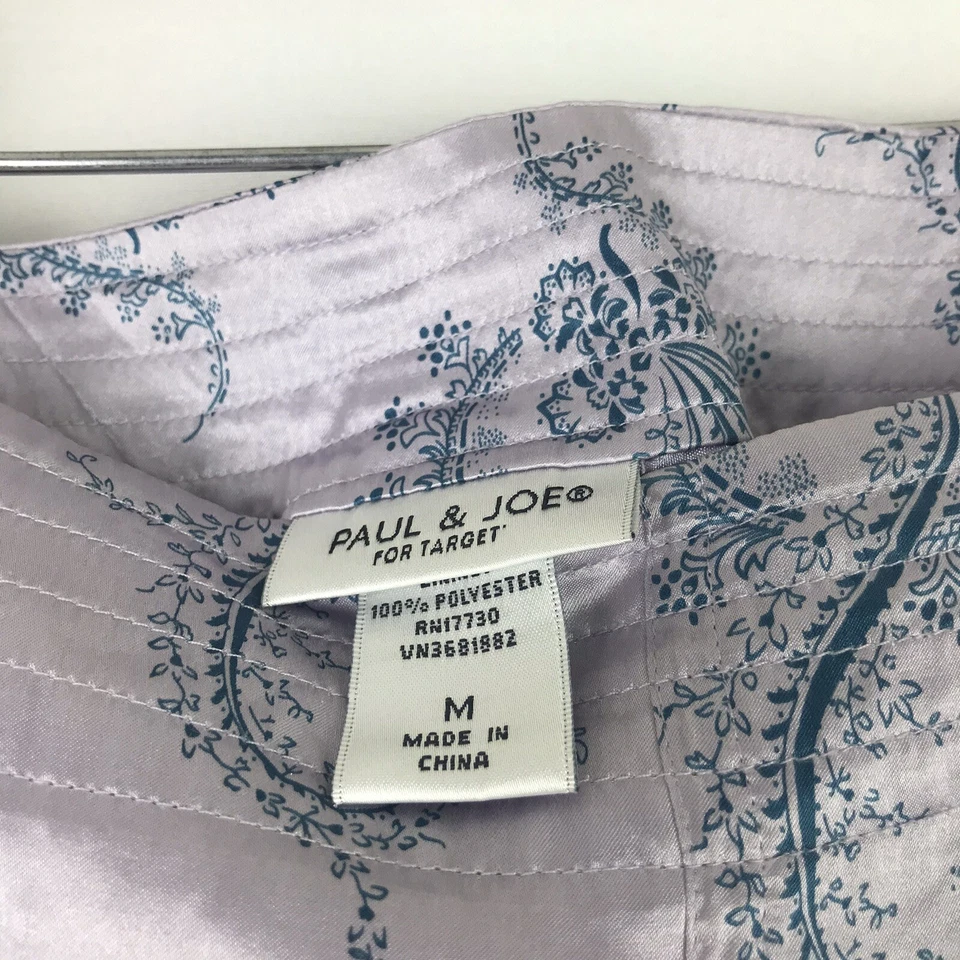 Falda Paul & Joe Seda Lila Líneas Florales Talla M Foto 4 de 4