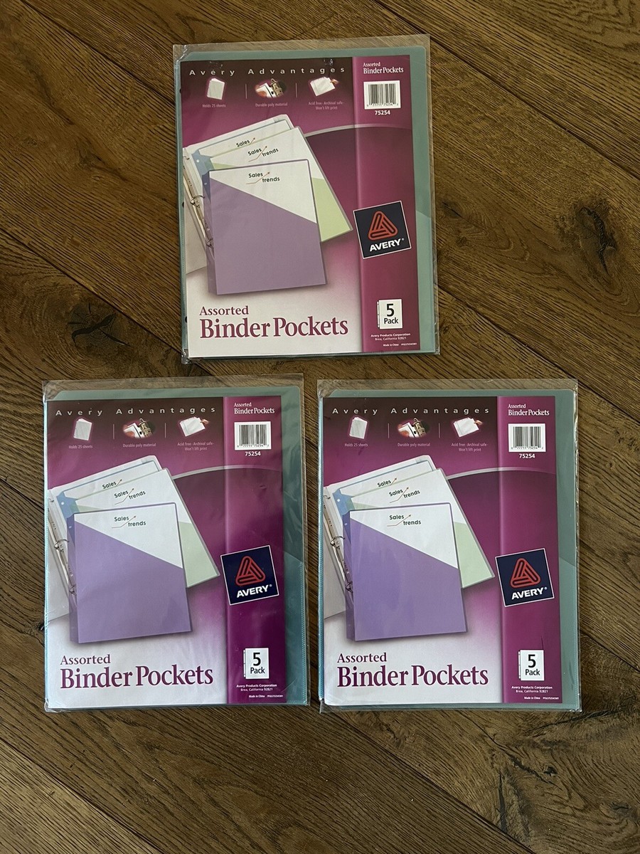 Pochettes à Anneaux Avery - Lot De 5, Sans Acide, Couleurs Assorties