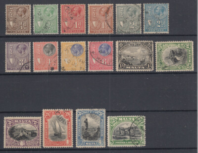 MALTA 1930 KOMPLETTE SERIE 16 WERTE NR.193-208 GEBRAUCHT HIGH QUALITY