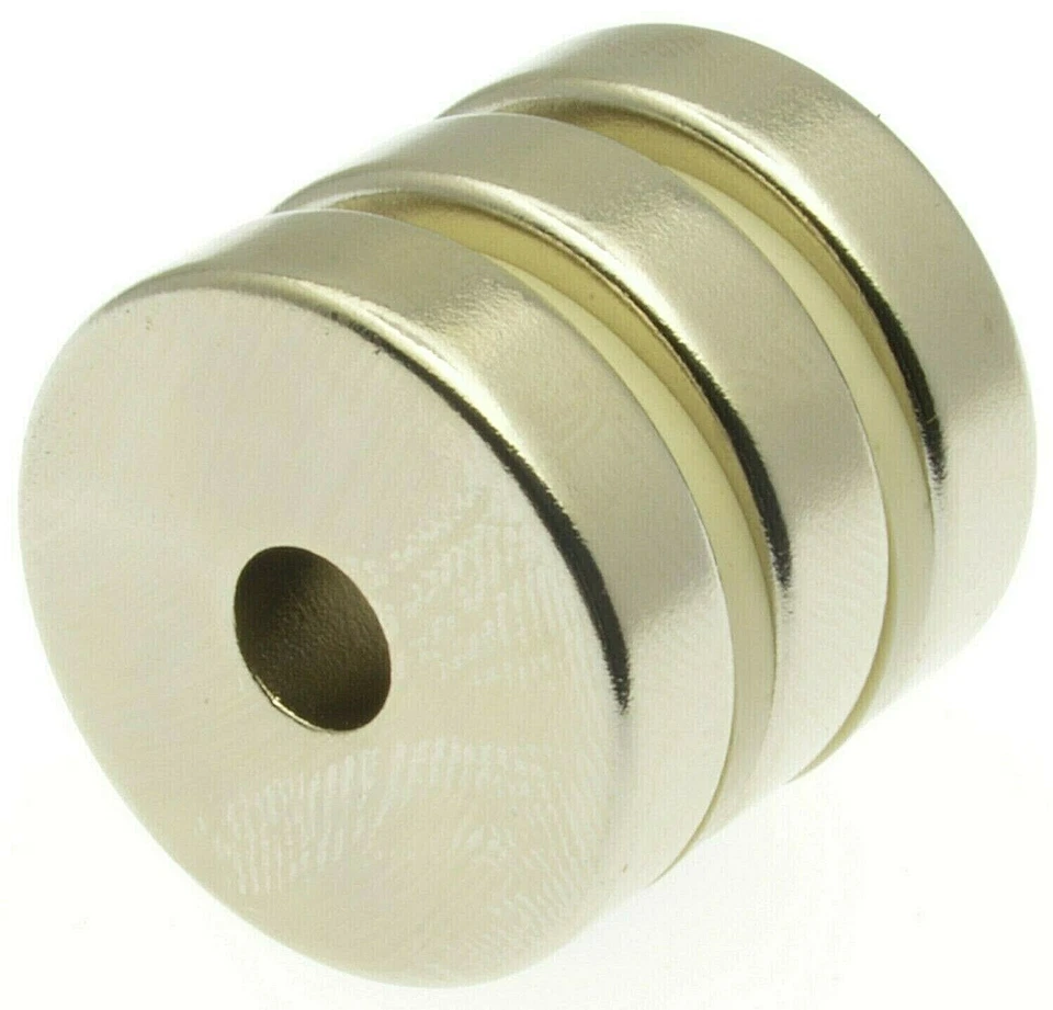 POWER MAGNET STORE 2 of 1" x 1/4" with 1/4" Hole Strong Ring Magnets * 10.5Kg PULL * Magnet 10Kg